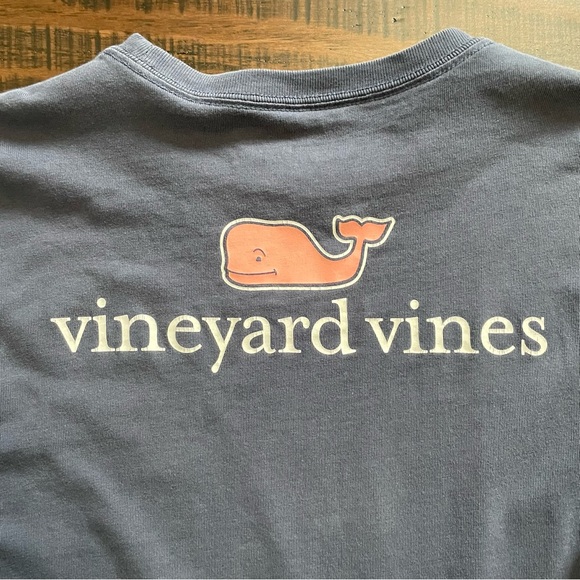 Vineyard Vines Navy Blue Long Sleeve T-Shirt Size Medium 12-14 - Picture 6 of 8